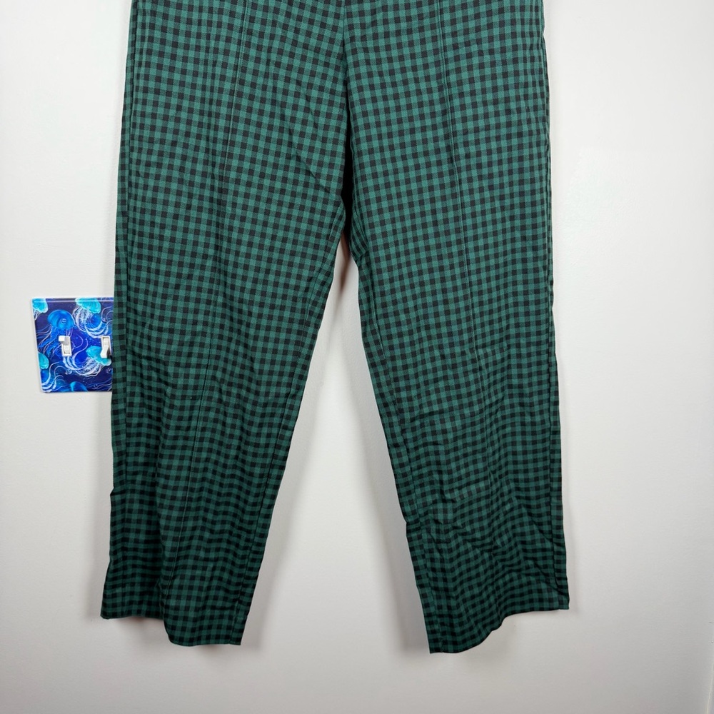 Brixton Green Plaid Checkered Retro Ankle Trousers Crop Work Pant Preppy Size 26 - Picture 5 of 11